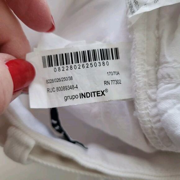 ZARA Straight High Waist Belted Cropped Jeans Size 6 Festival Boho Y2K New *Flaw - Picture 7 of 12